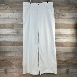 CHICO'S Women's High Rise Wide Leg Jeans Alabaster‎ White Size 16R